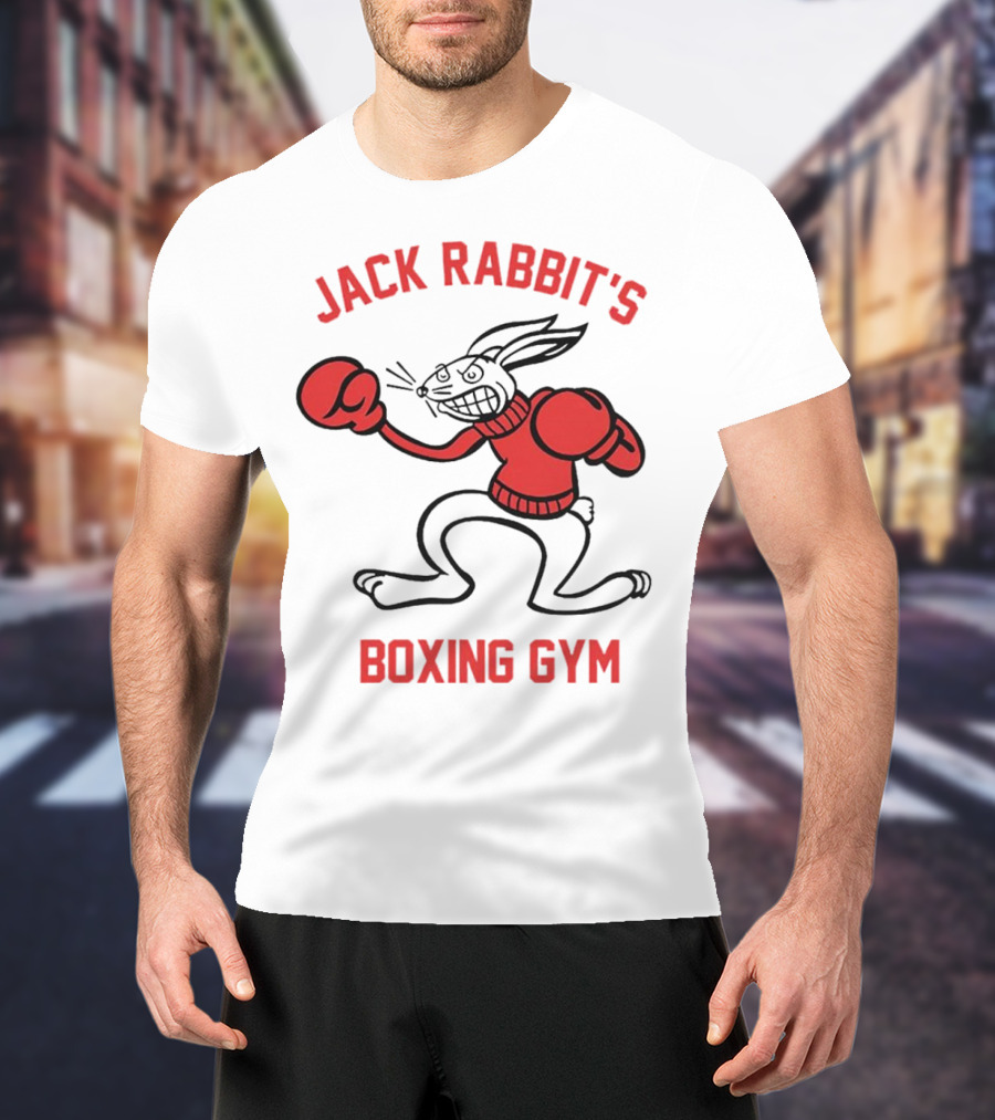 Jack Rabbit's Boxing Gym Rabbit Illustration With Boxing Gloves T-Shirt