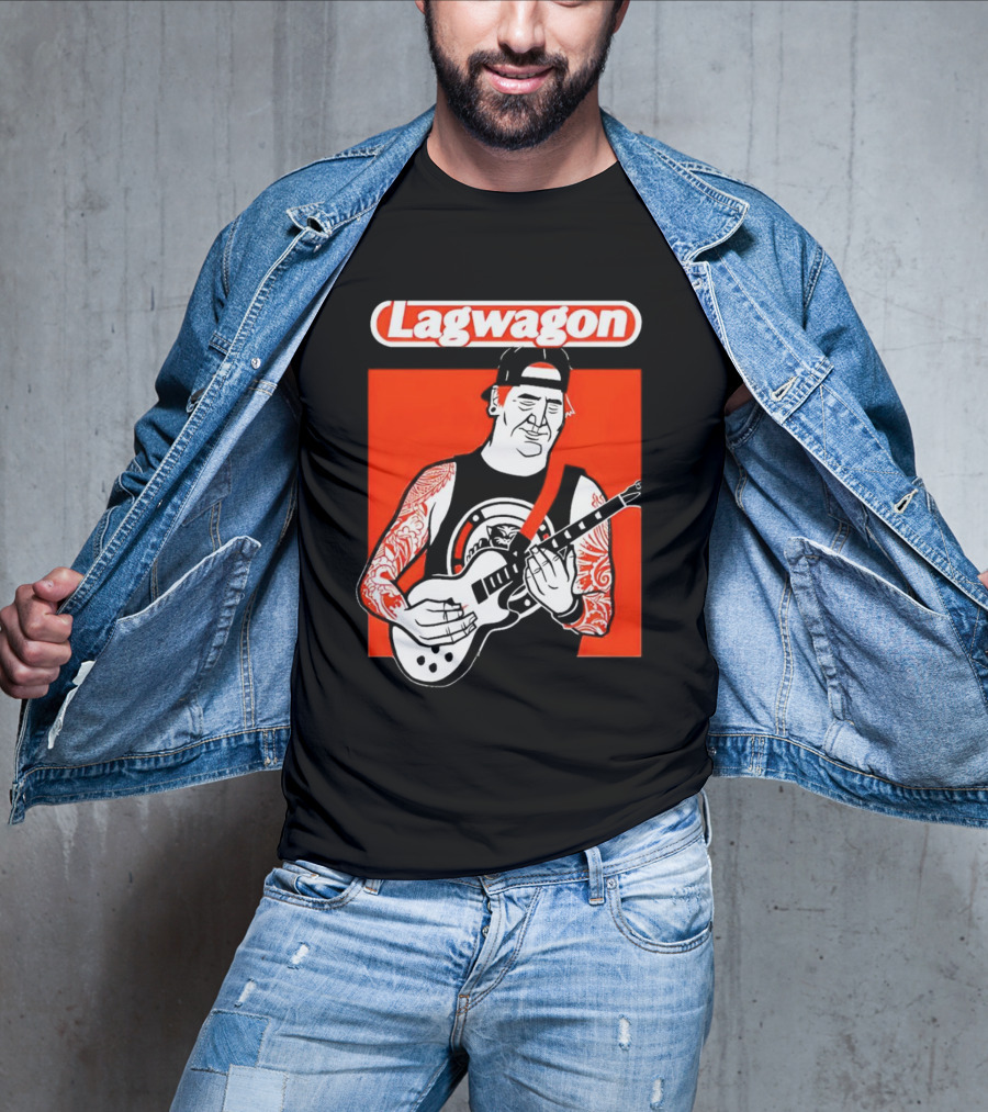 Lagwagon Flip Guitarist With Tattooed Arms In Cap And Tank Top T-Shirt