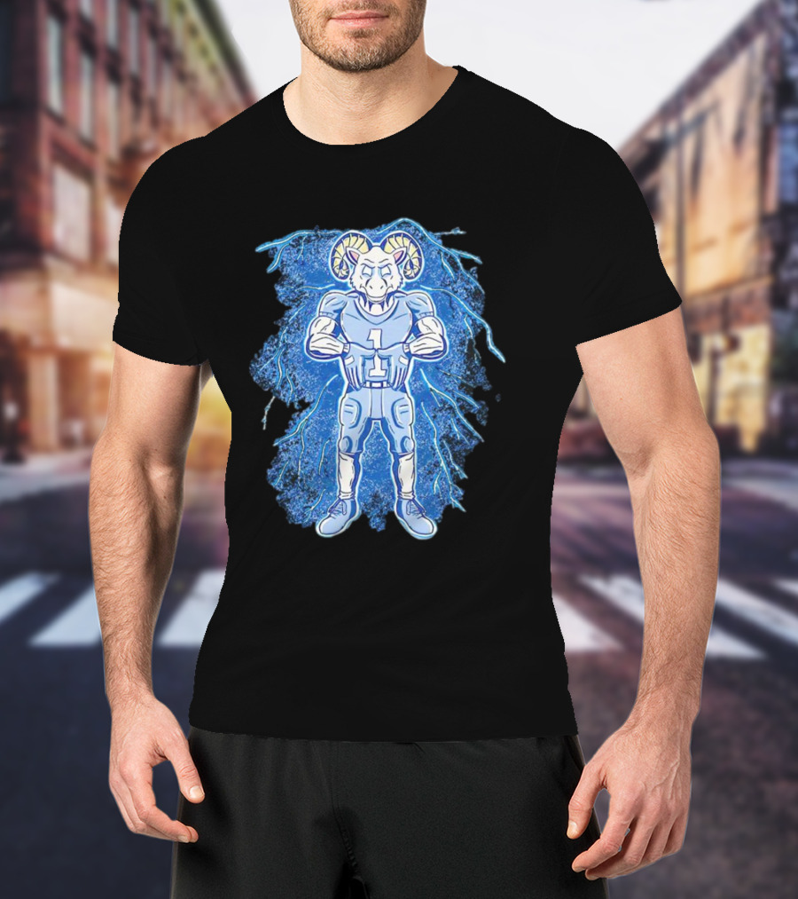 Rameses North Carolina Tar Heels Storm Lightning Mascot T-Shirt
