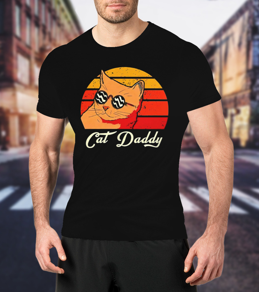 Vintage Cat Daddy Retro Sunglasses Sunburst T-Shirt