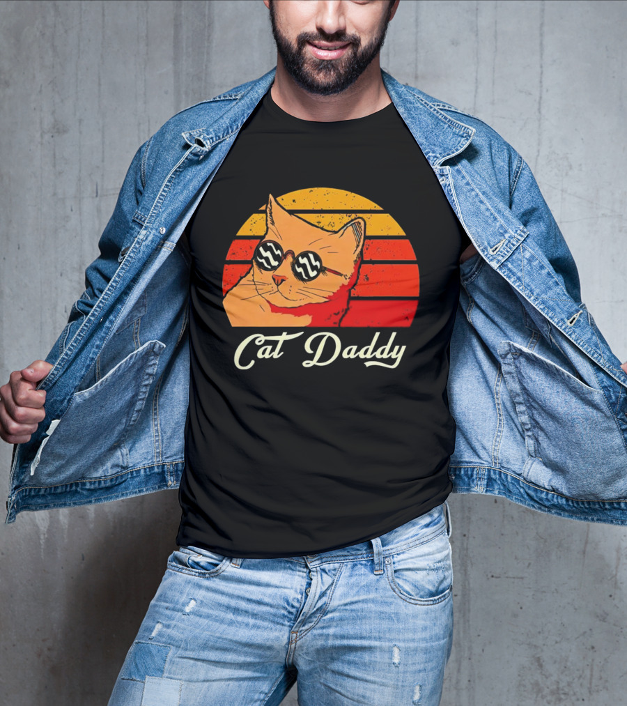 Vintage Cat Daddy Retro Sunglasses Sunburst T-Shirt
