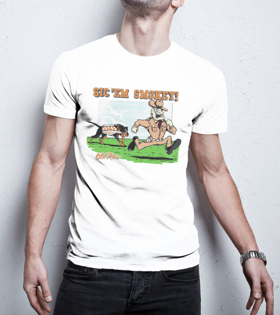 Sic Em Smokey Tennessee Volunteers Old Row Football T-Shirt