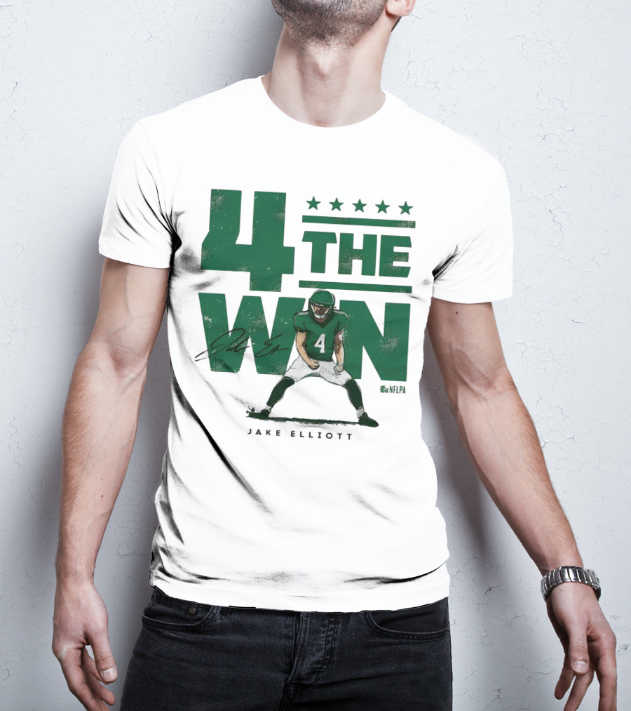 4 The Win Jake Elliott Football Player 4 Win G Signature T-Shirt