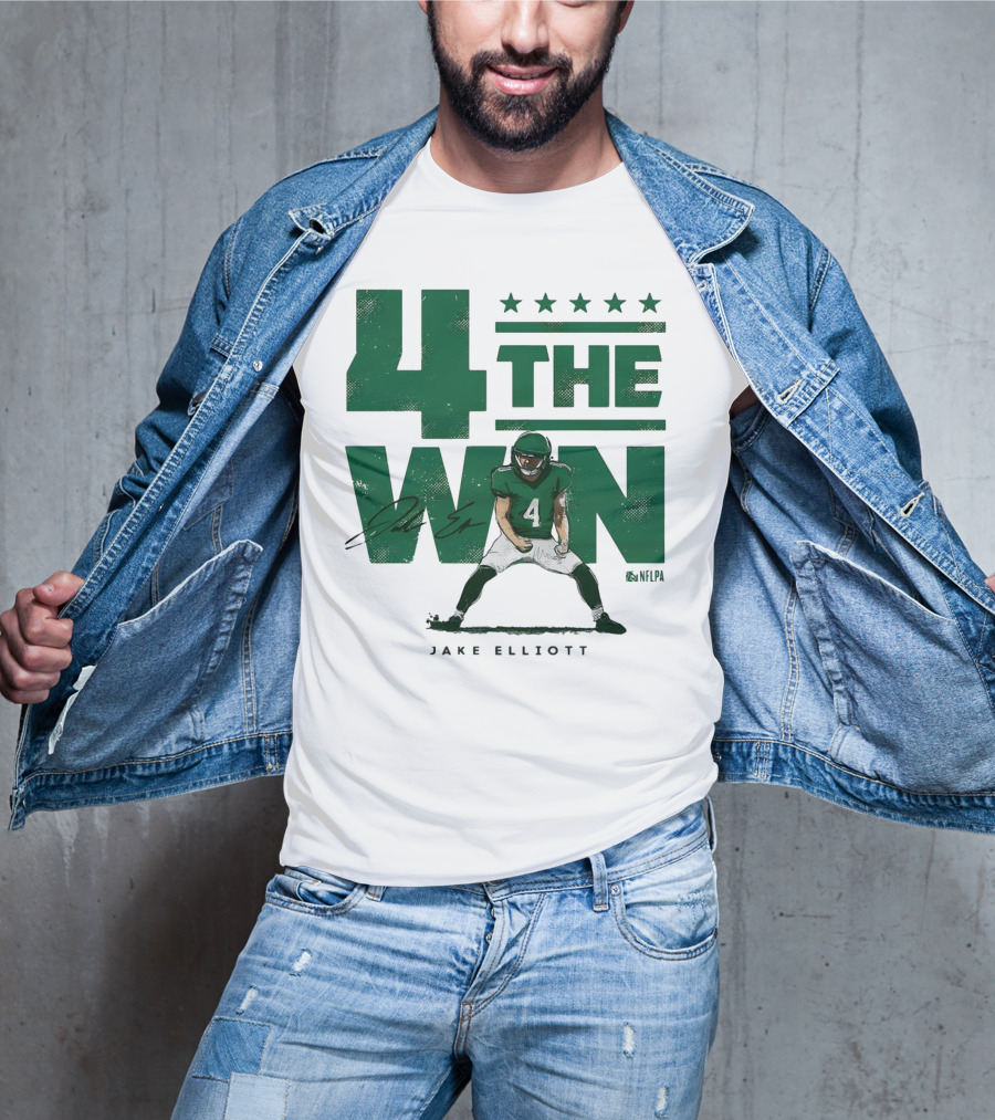 4 The Win Jake Elliott Football Player 4 Win G Signature T-Shirt