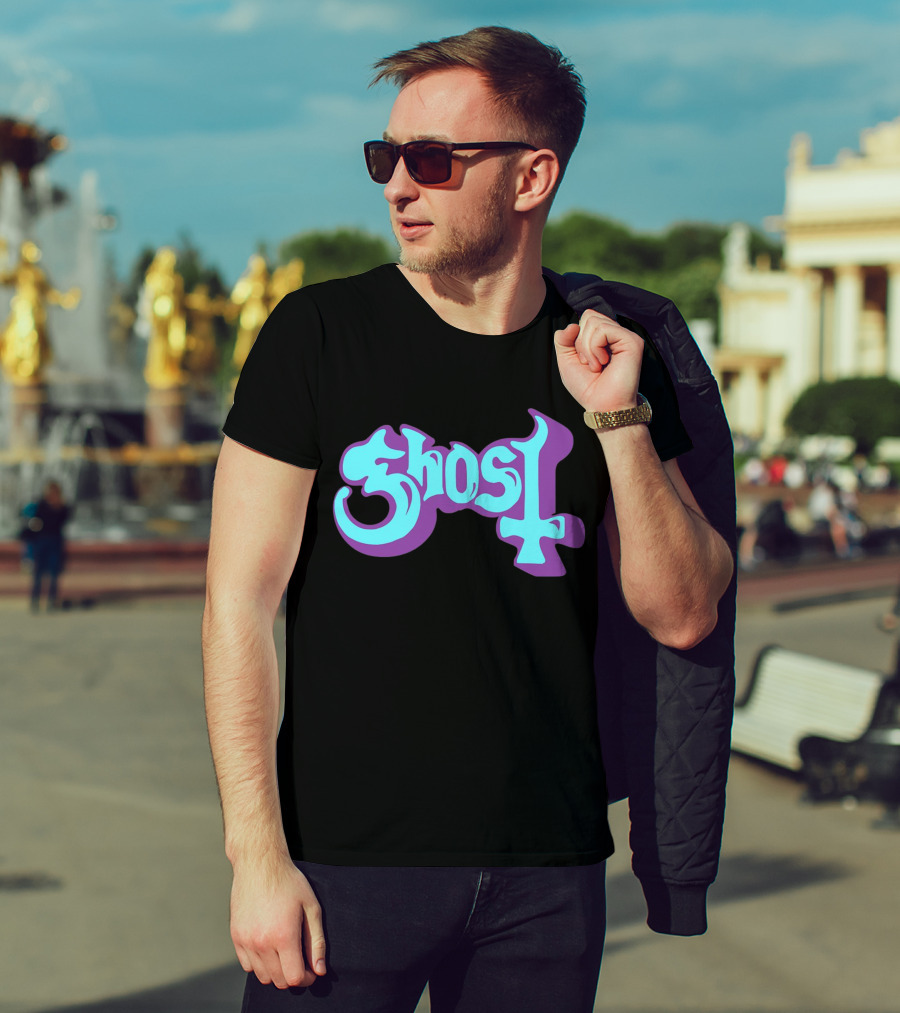 Ghost Purple Teal 70s T-Shirt
