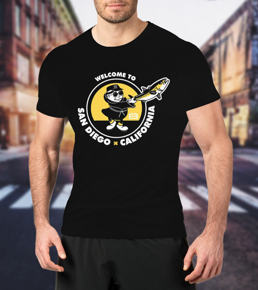 Welcome To San Diego California SD Padres Fishing Baseball T-Shirt