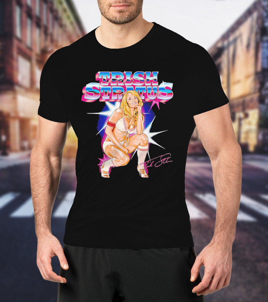 Trish Stratus Retro Wrestling Nostalgia Signed T-Shirt