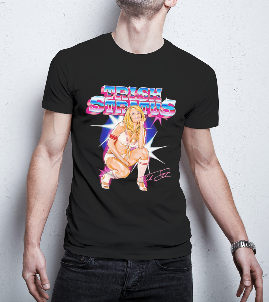 Trish Stratus Retro Wrestling Nostalgia Signed T-Shirt
