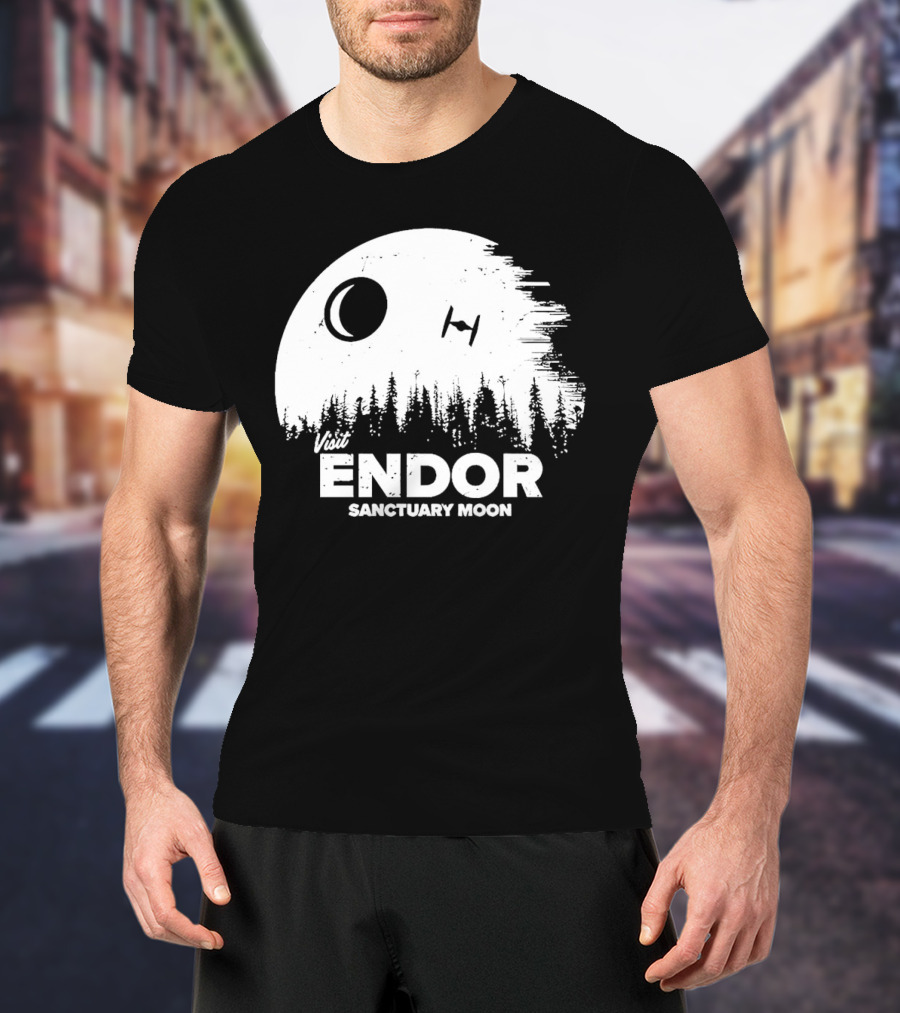 Visit Endor Sanctuary Moon Forest And Spaceship Scene T-Shirt