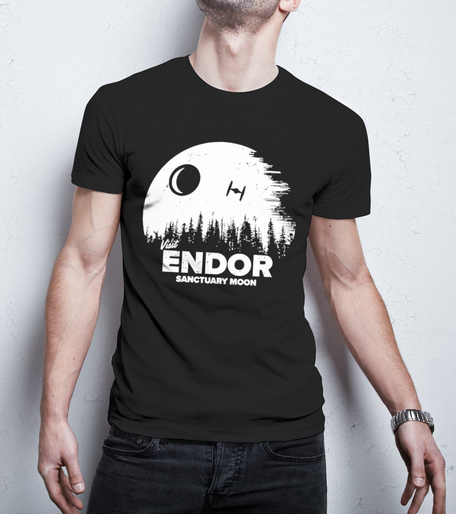 Visit Endor Sanctuary Moon Forest And Spaceship Scene T-Shirt