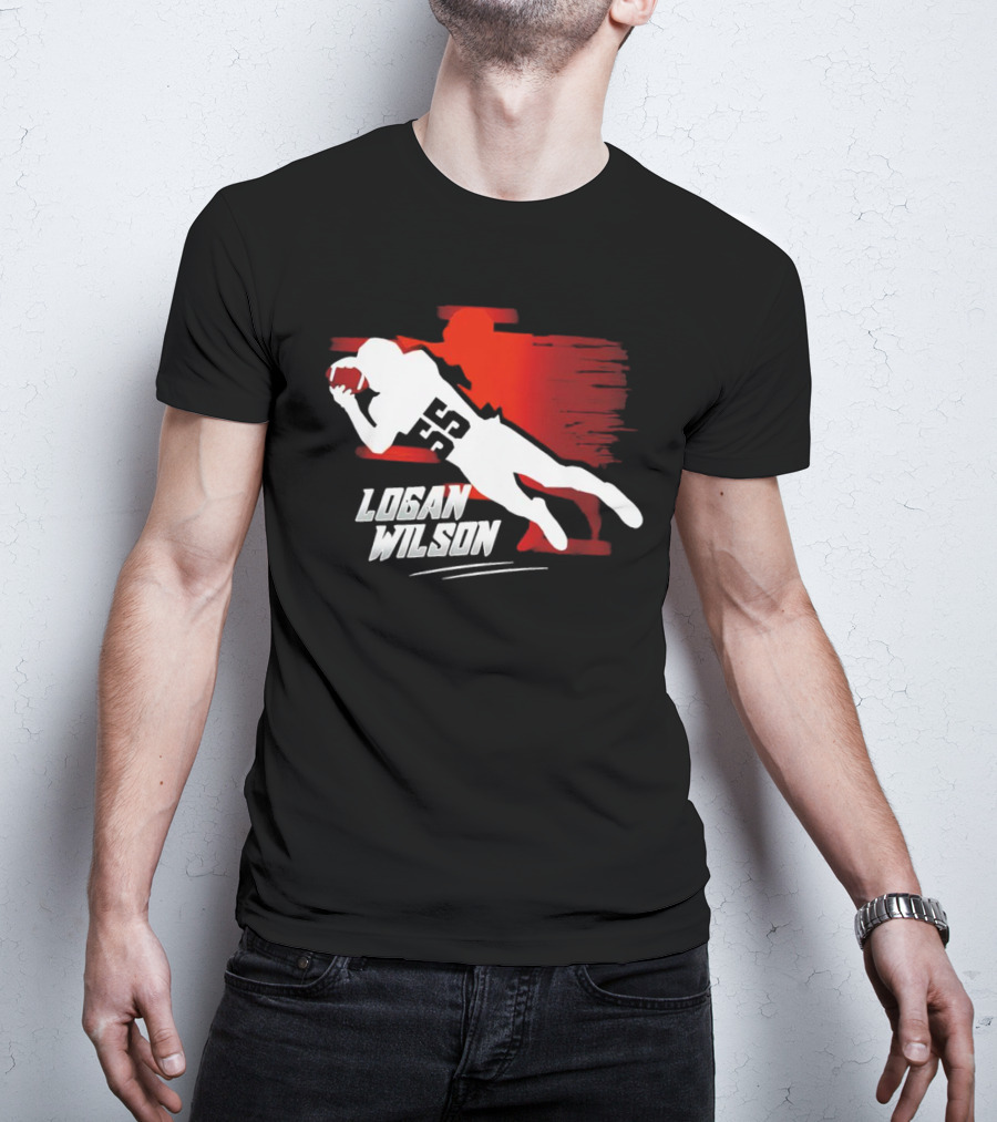 Logan Wilson NFL Diving Catch Cincinnati Bengals 55 T-Shirt