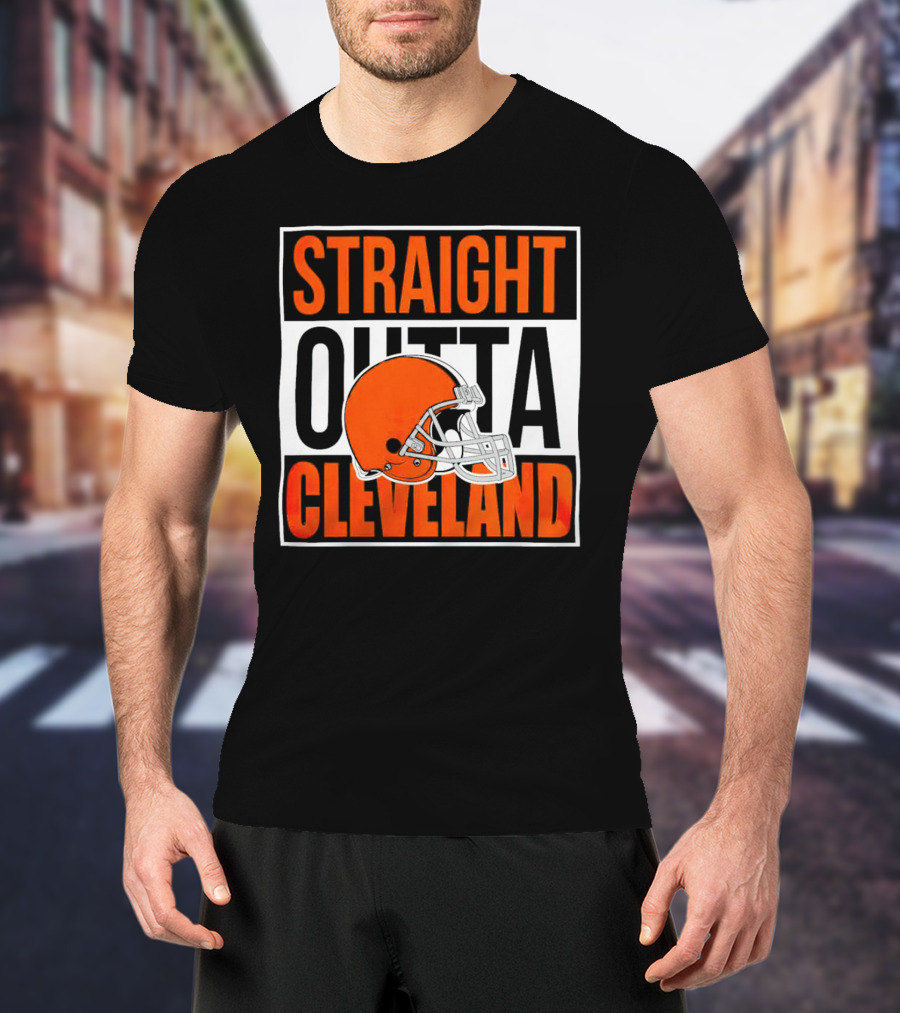 Cleveland Browns Straight Outta Cleveland Helmet T-Shirt