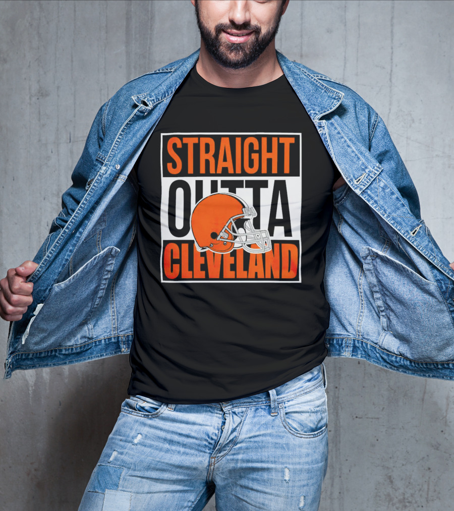 Cleveland Browns Straight Outta Cleveland Helmet T-Shirt