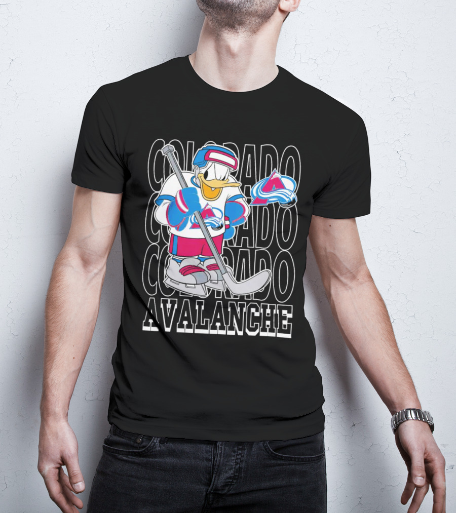 Colorado Avalanche Disney Donald Duck Hockey Team Burgundy T-Shirt