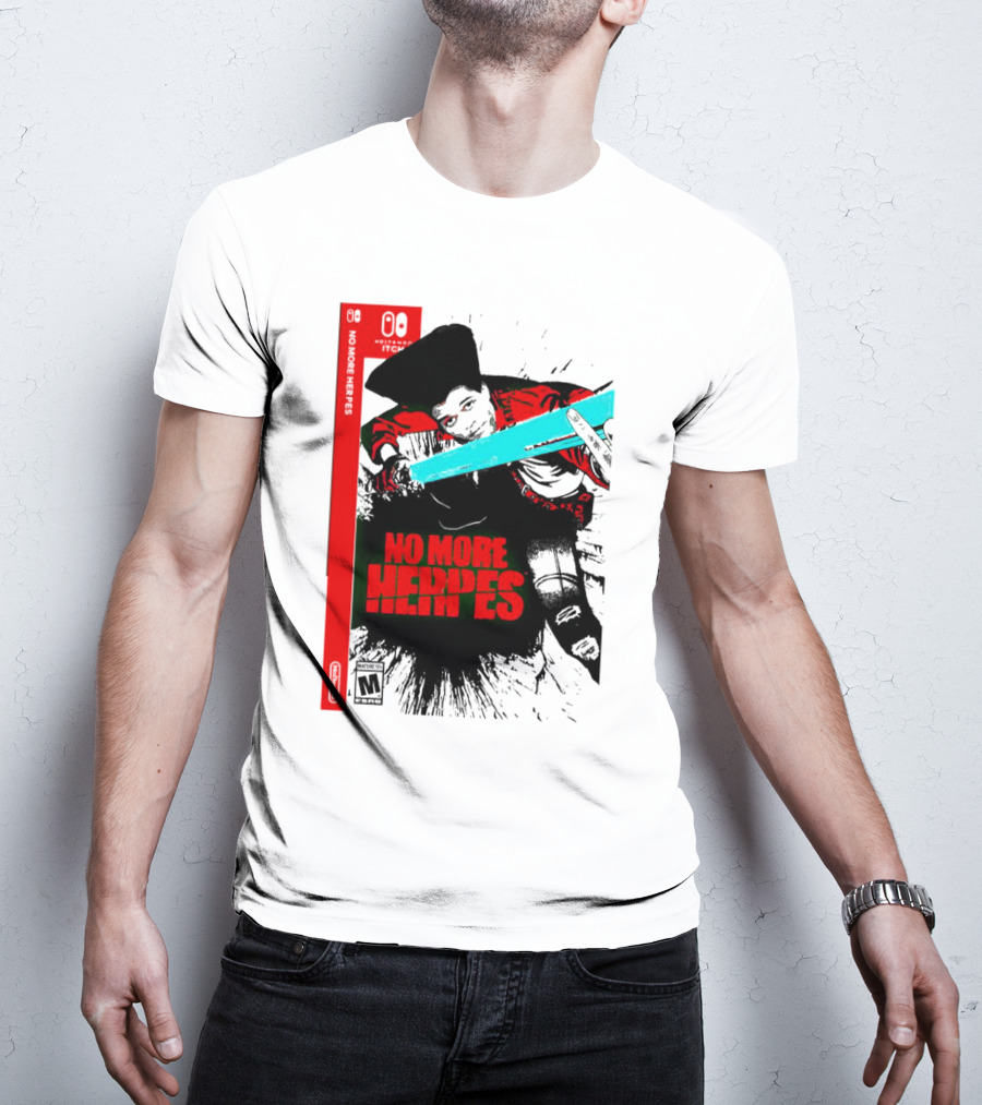No More Heroes Game Box Art With Character And Sword T-Shirt