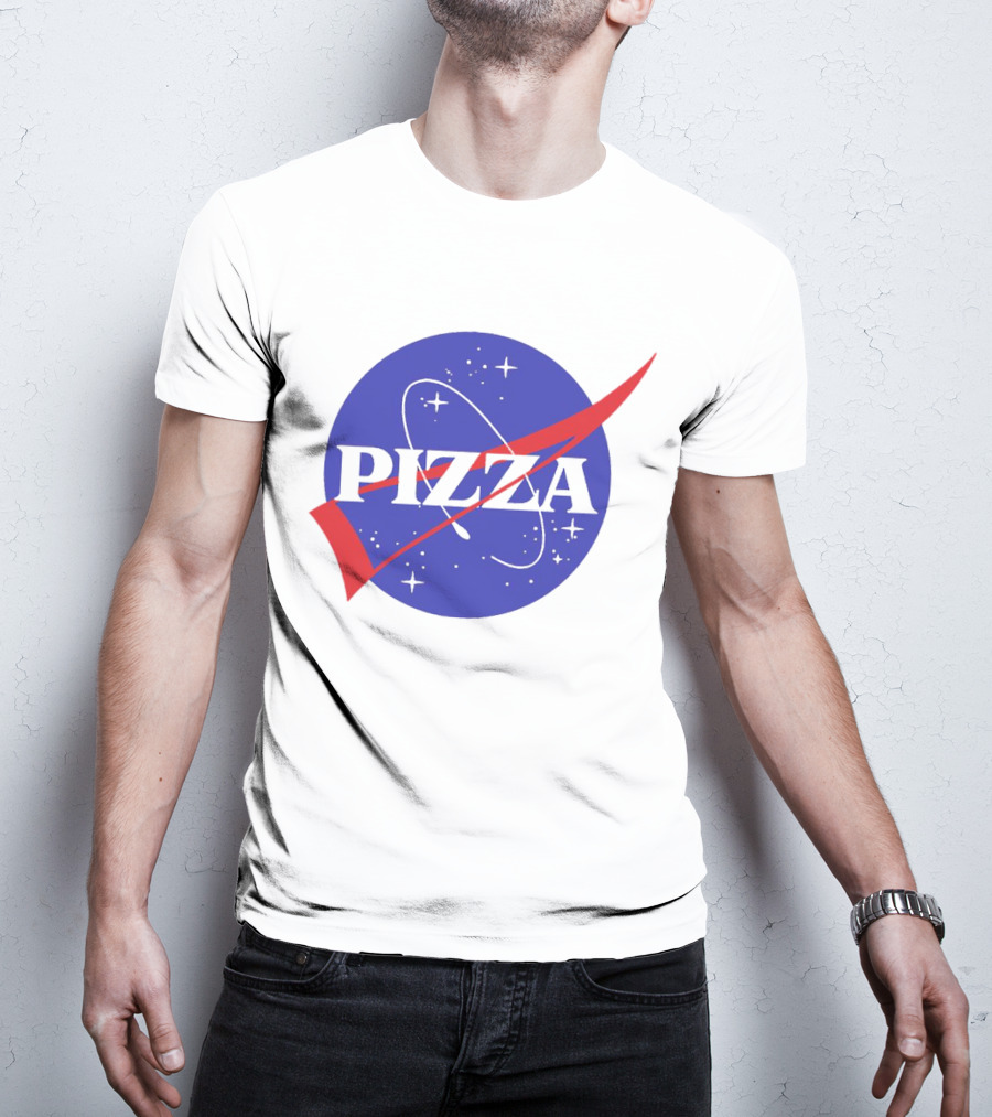 Pizza NASA Style Logo Parody Interstellar T-Shirt