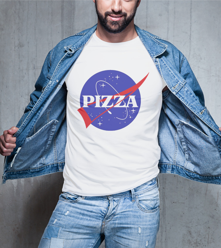 Pizza NASA Style Logo Parody Interstellar T-Shirt