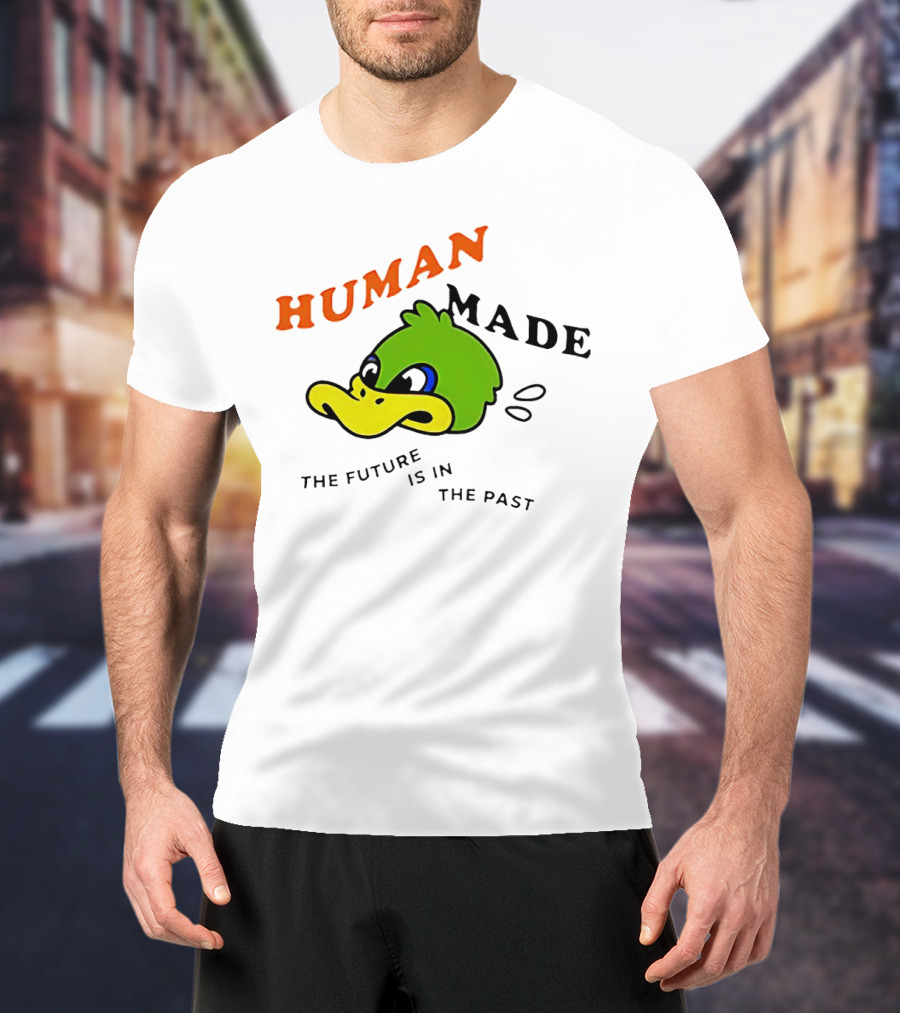 Human Made Duck With The Future Is In The Past Text T-Shirt