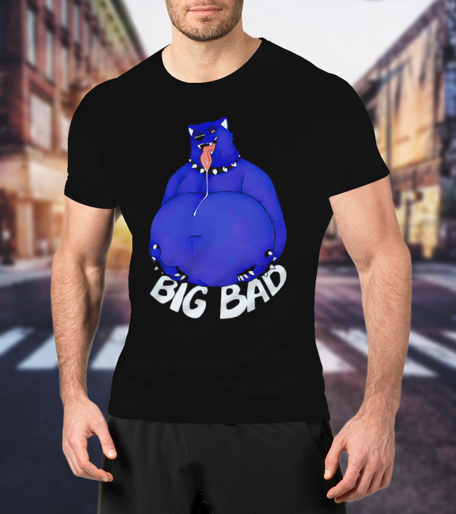 Big Bad Slosh Dog Blue Cartoon Character T-Shirt