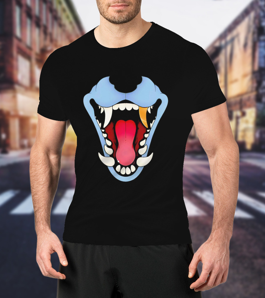 Slosh Dog Blue Maw Opened Red Tongue T-Shirt