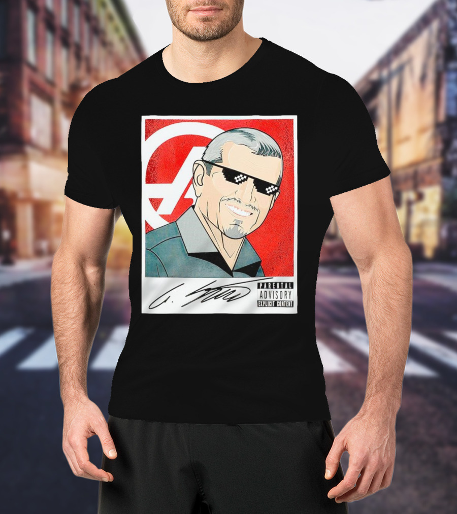 Guenther Steiner Parental Advisory Explicit Content Signature F1 Racing Image T-Shirt