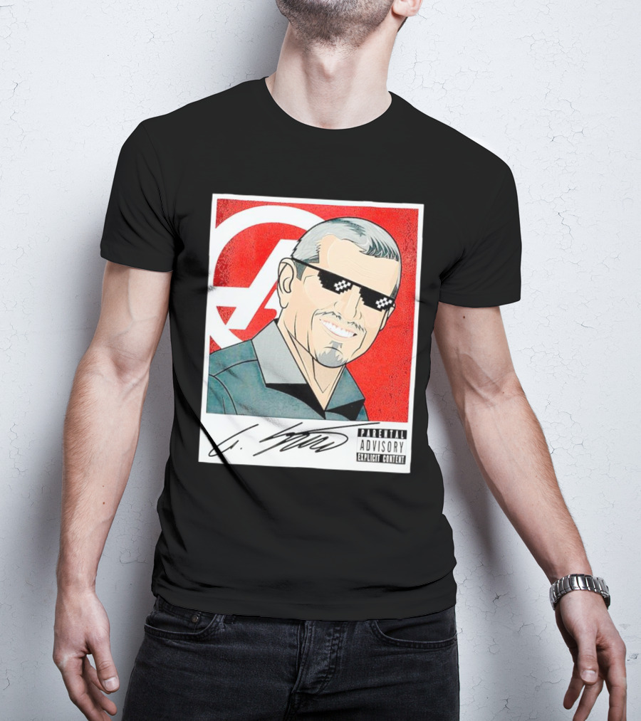 Guenther Steiner Parental Advisory Explicit Content Signature F1 Racing Image T-Shirt
