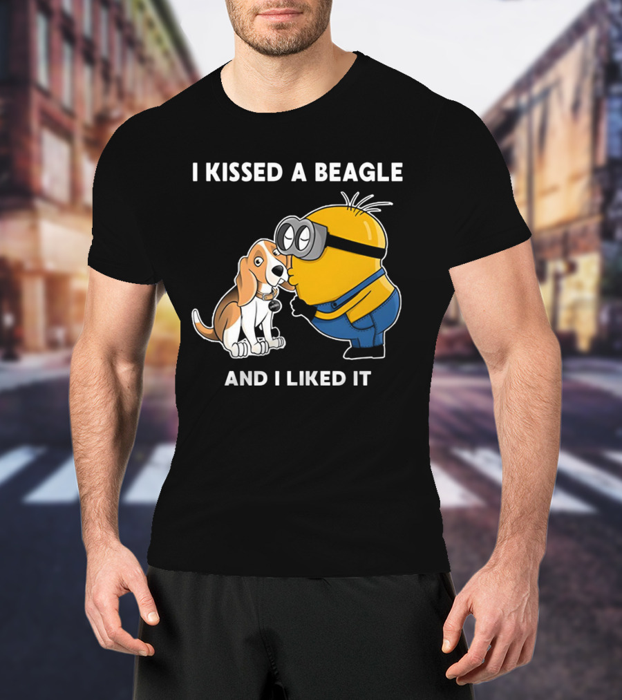 I Kissed A Beagle And I Liked It Minion Beagle Interaction T-Shirt
