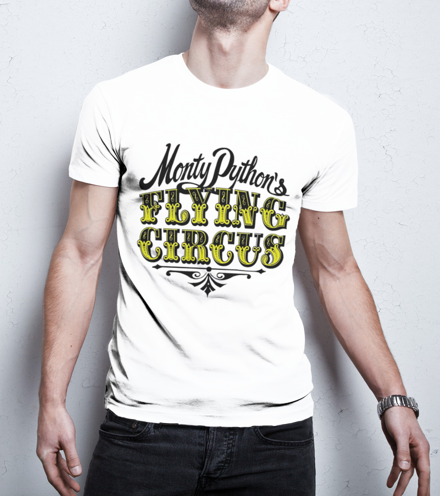 Monty Python's Flying Circus Vintage Yellow Lettering T-Shirt