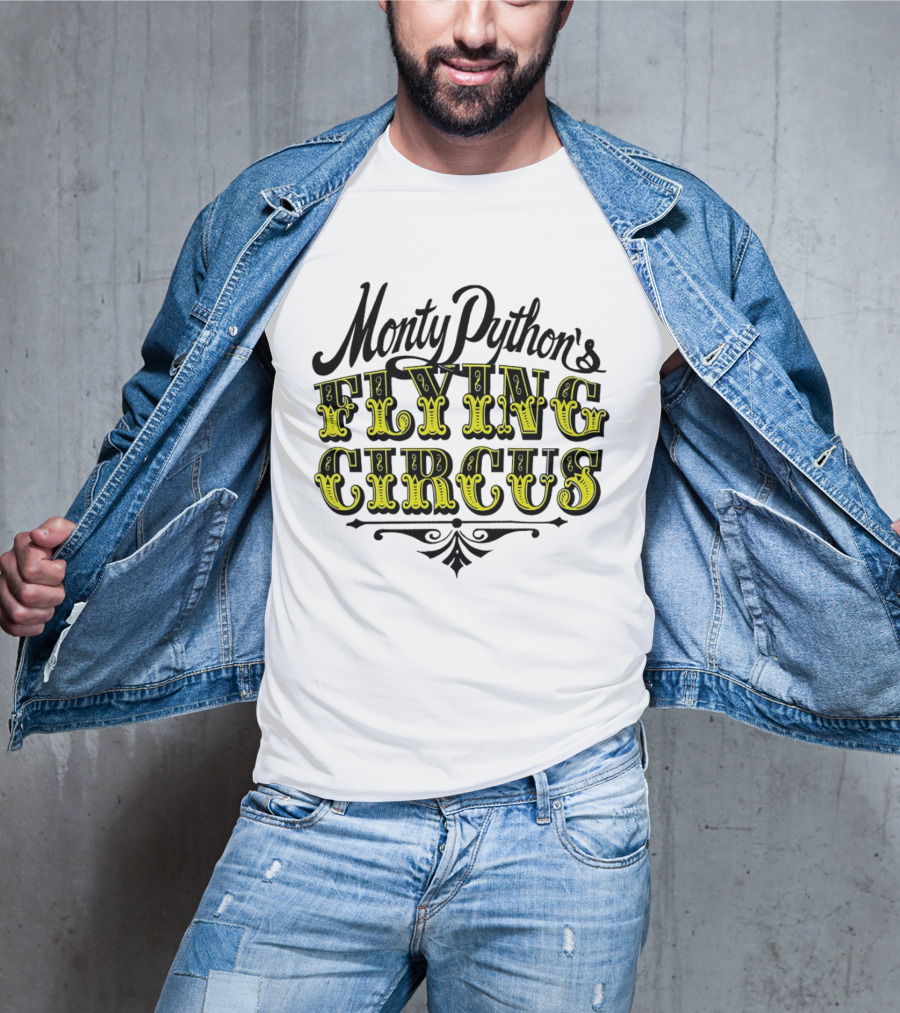 Monty Python's Flying Circus Vintage Yellow Lettering T-Shirt