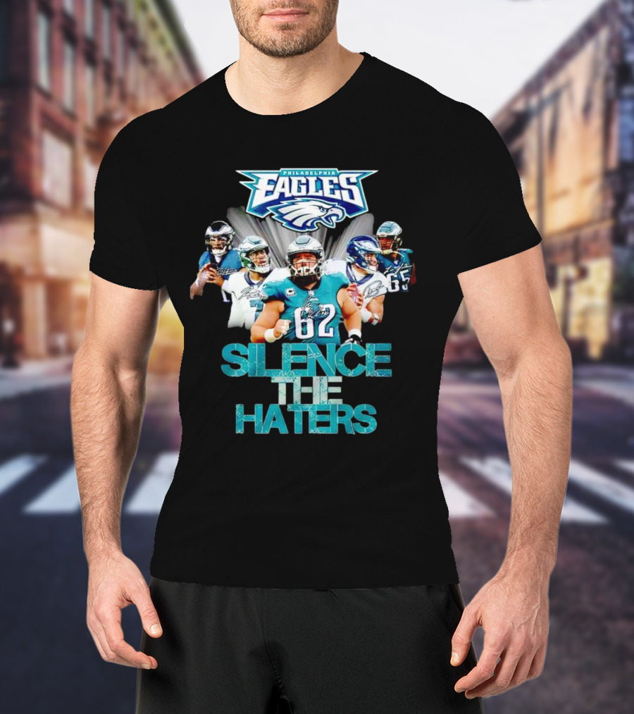 Philadelphia Eagles Silence The Haters Philadelphia Eagles Logo Players T-Shirt