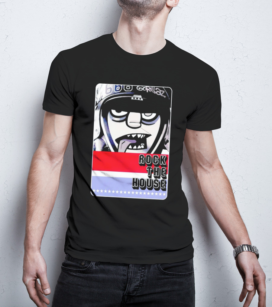Gorillaz Rock The House 66 50s Style Helmet T-Shirt