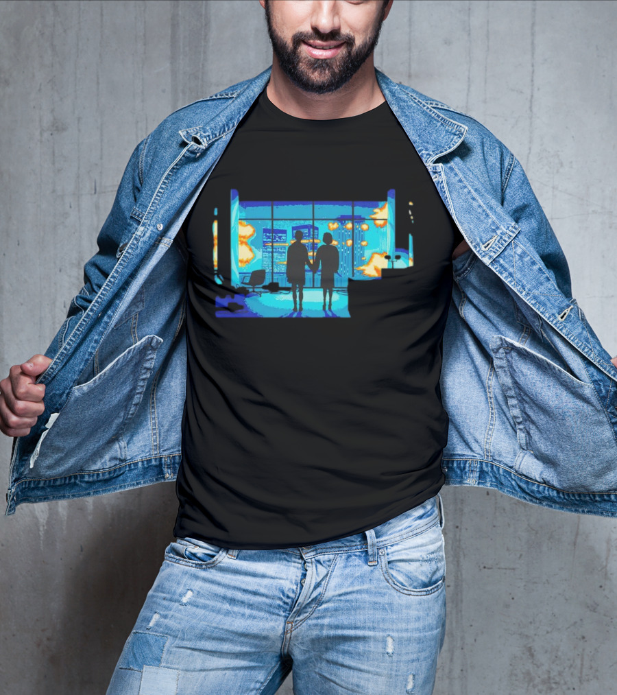 Explosion Fire Cityscape Window T-Shirt