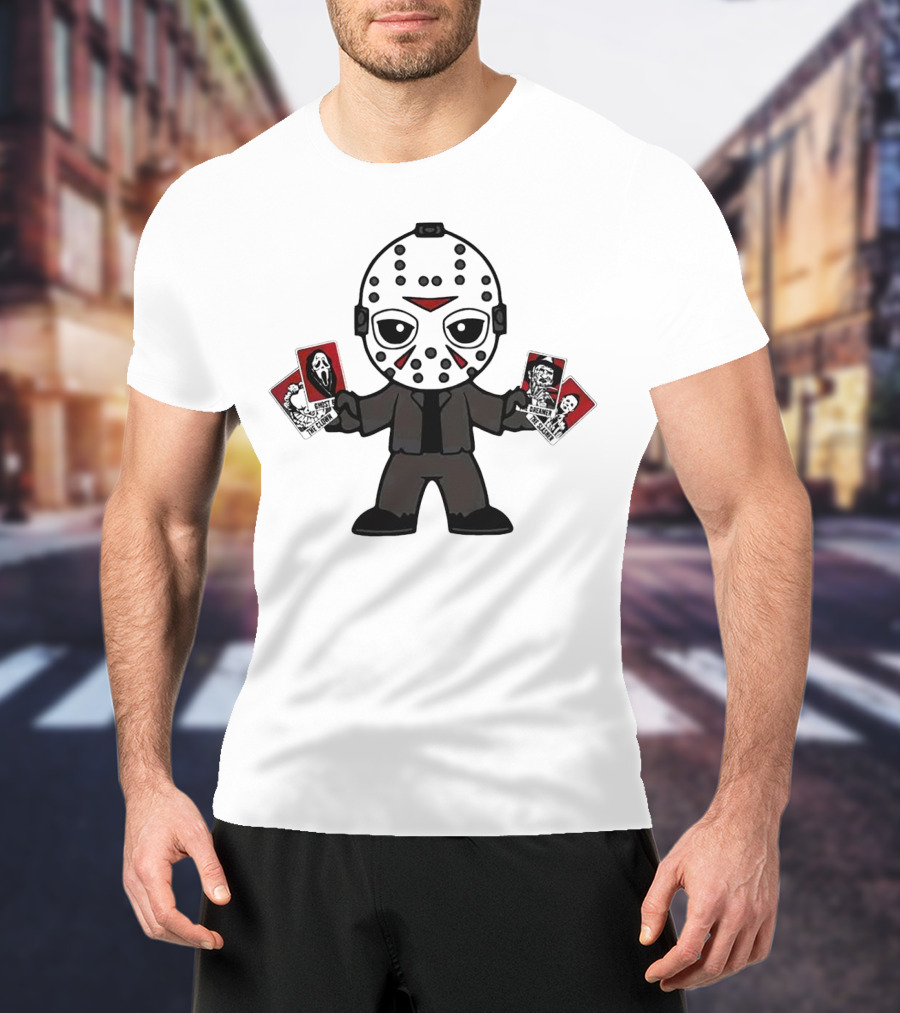 Jason Voorhees Tarot Card Halloween Cartoon Character With Mask And Cards T-Shirt