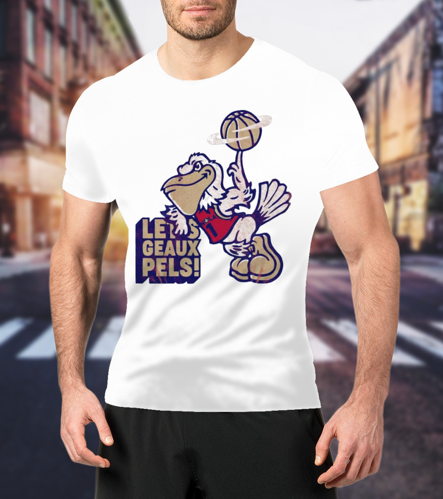Let’s Geaux Pels Basketball Pelican T-Shirt
