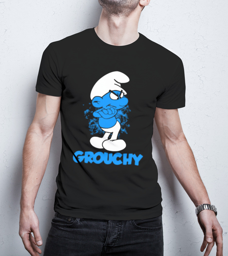 Grouchy Smurf Blue Attitude Character T-Shirt