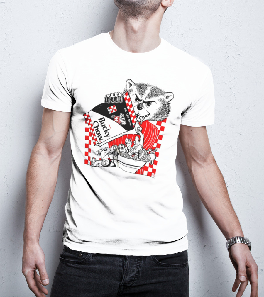 Bucky Badger Bucky Chow Big Ten Blend Football Mischief T-Shirt