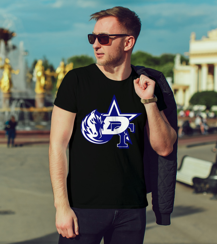 Dallas Cowboys Stars Mavericks Rangers Team Logos 4 Sports Collaboration T-Shirt
