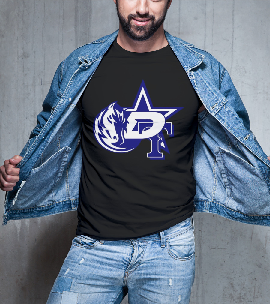 Dallas Cowboys Stars Mavericks Rangers Team Logos 4 Sports Collaboration T-Shirt