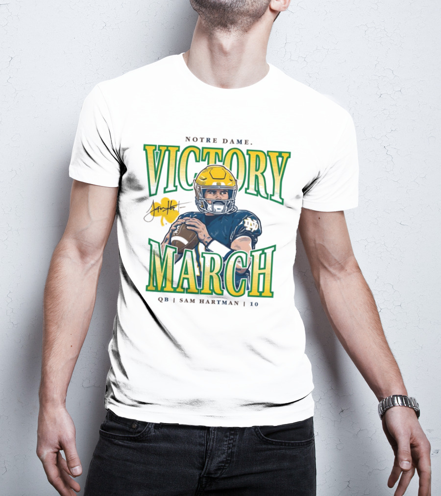 Notre Dame Victory March Sam Hartman QB 10 T-Shirt