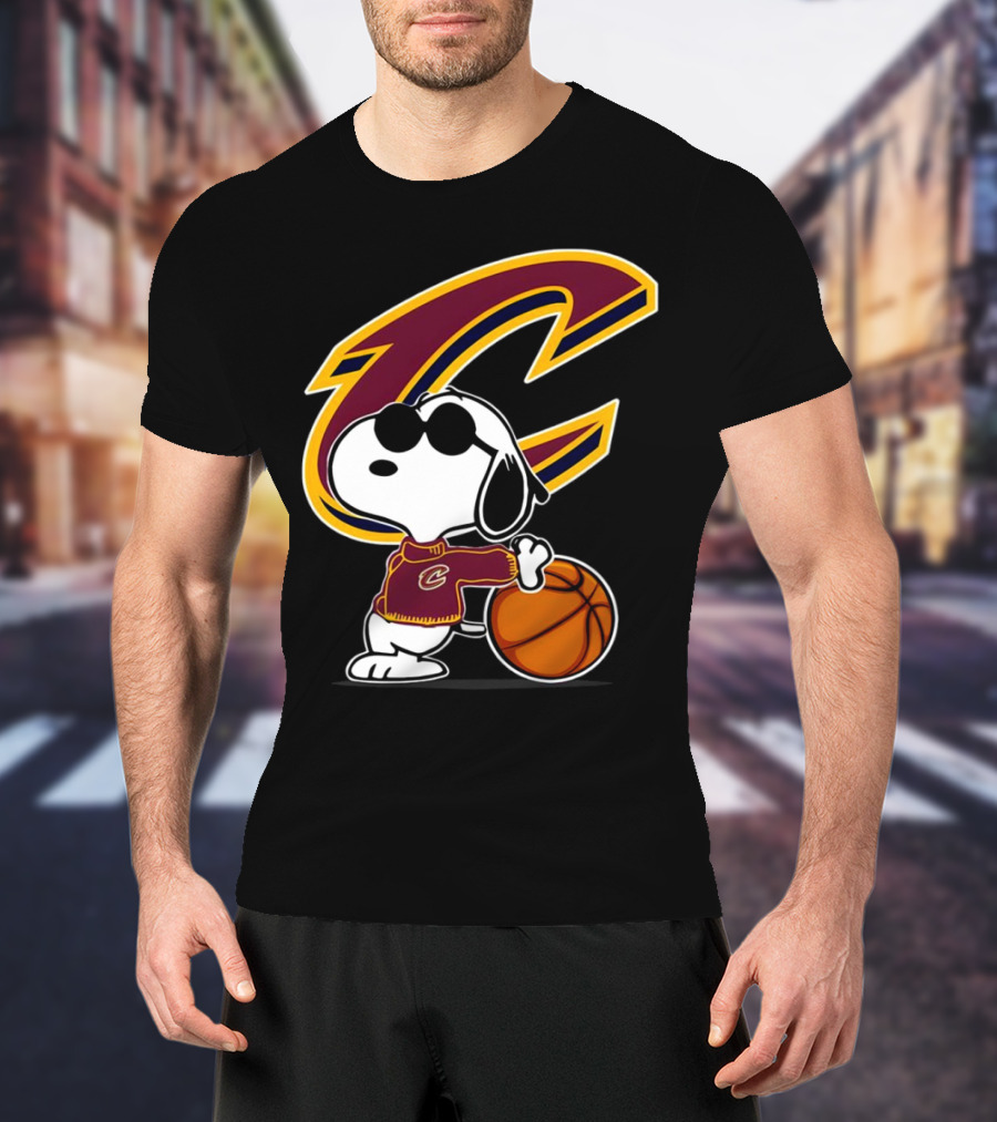 Snoopy Peanuts Cleveland Cavaliers NBA Basketball T-Shirt