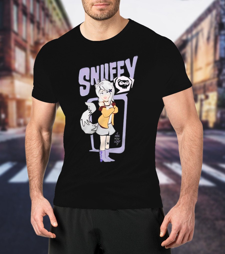 Snuffy Are You Lost Pastel Cartoon Character With White Tail And Purple Accessories T-Shirt