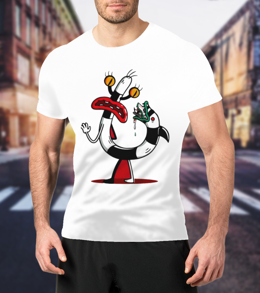 Worm Tail Cartoon Creature Horror T-Shirt