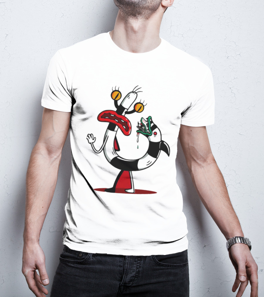 Worm Tail Cartoon Creature Horror T-Shirt