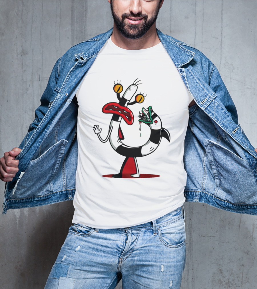 Worm Tail Cartoon Creature Horror T-Shirt