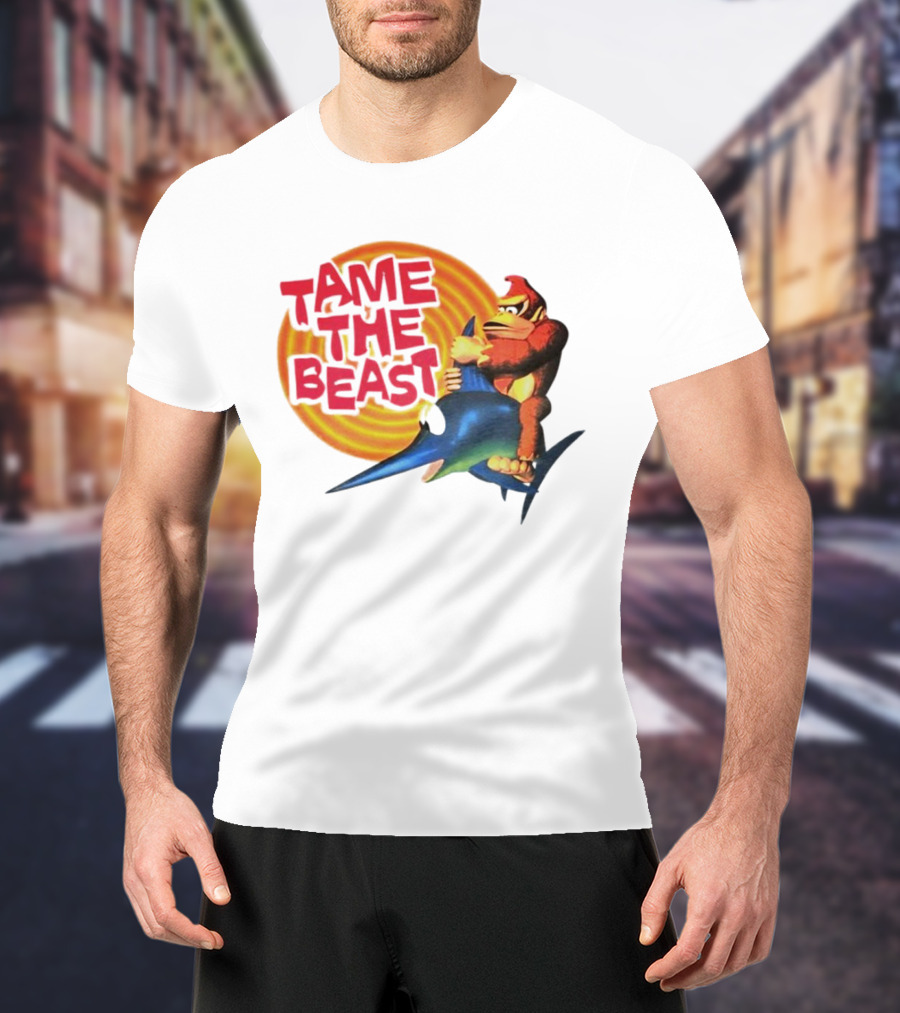 Tame The Beast Donkey Kong Riding Swordfish T-Shirt