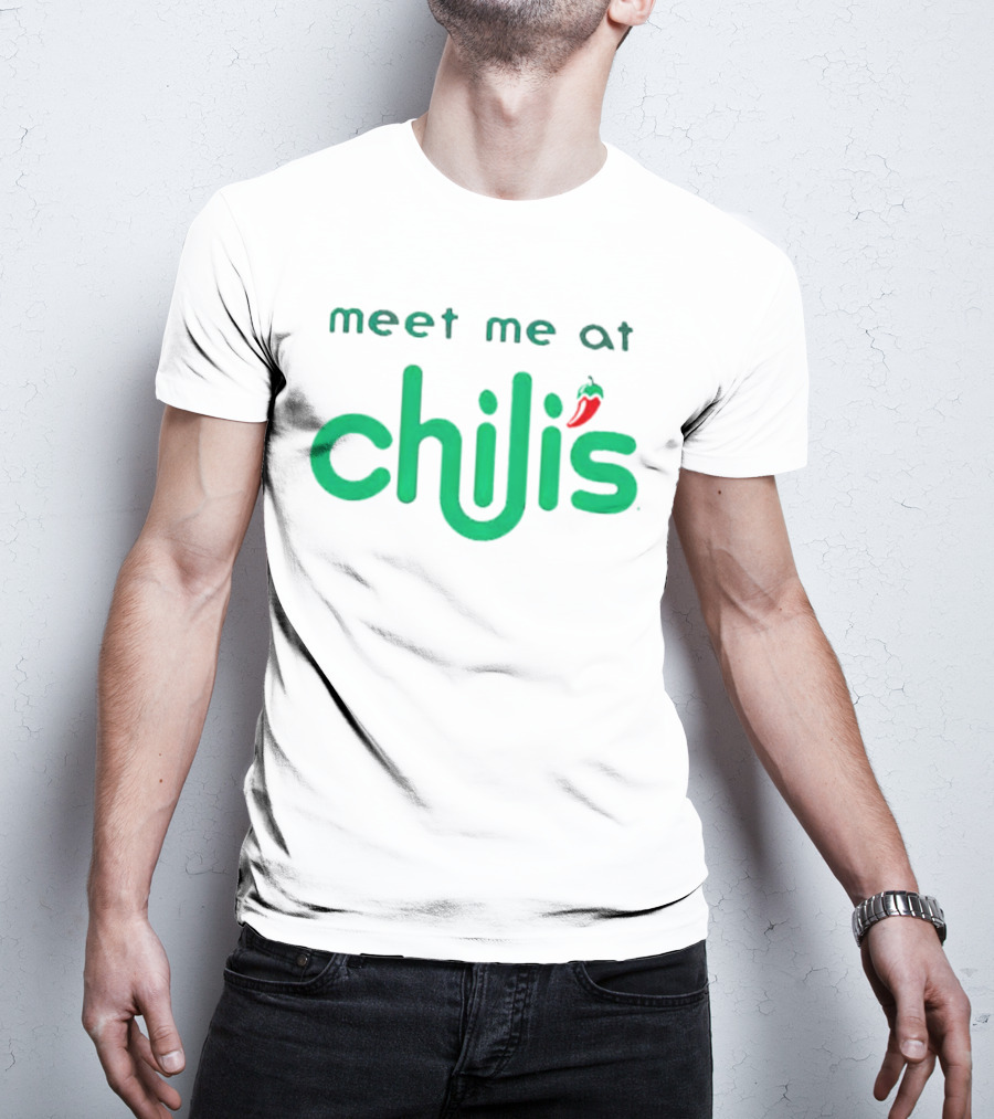 Meet Me At Chili’s Neon Logo With Chili Pepper T-Shirt