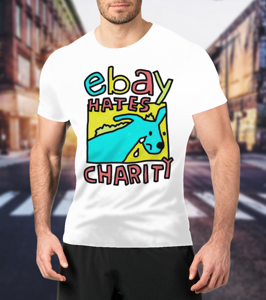 Ebay Hates Charity Whimsical Blue Goat T-Shirt