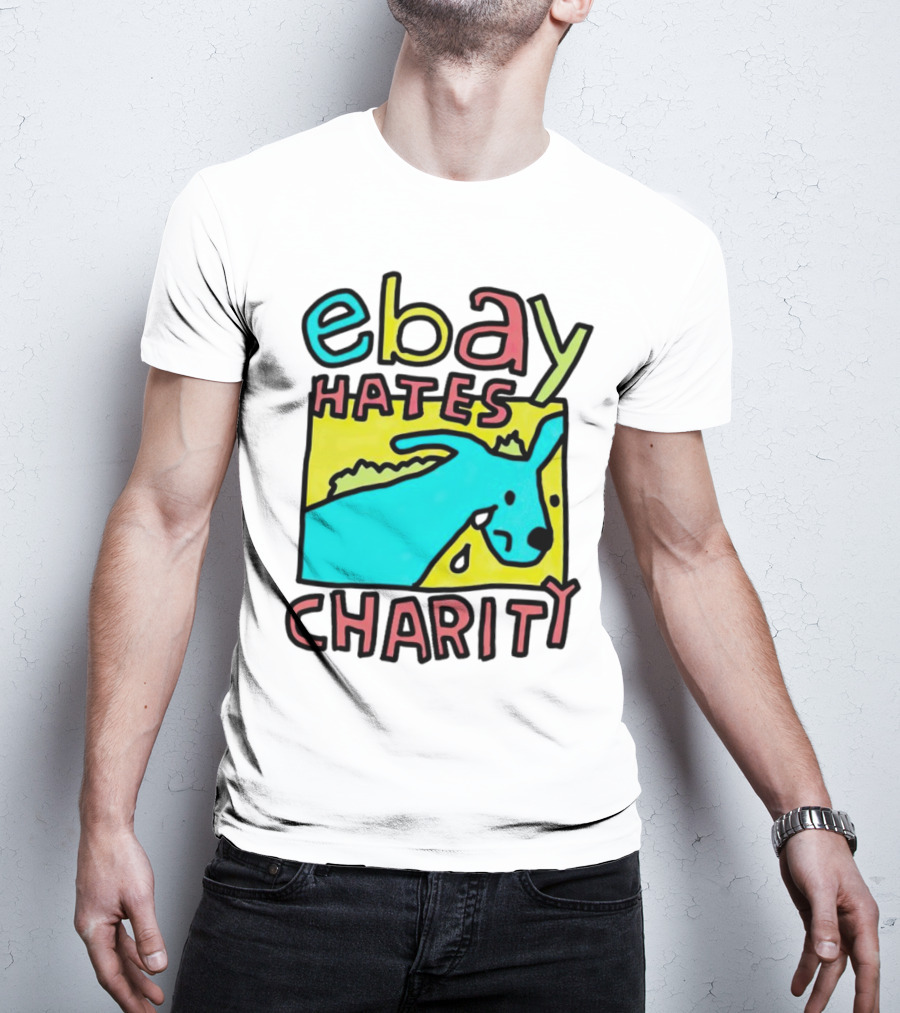 Ebay Hates Charity Whimsical Blue Goat T-Shirt