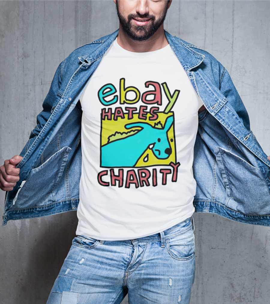 Ebay Hates Charity Whimsical Blue Goat T-Shirt
