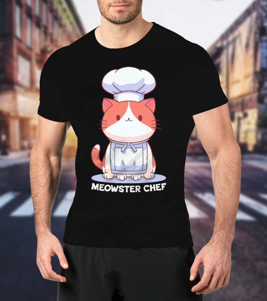Meowster Chef Adorable Cat Cooking T-Shirt